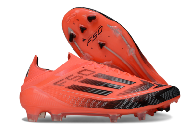 Men's Adidas F50 Elite FG Firm Ground Low-Tops Football Boots - Red/Black/Silver