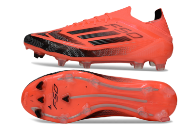 Men's Adidas F50 Elite FG Firm Ground Low-Tops Football Boots - Red/Black/Silver