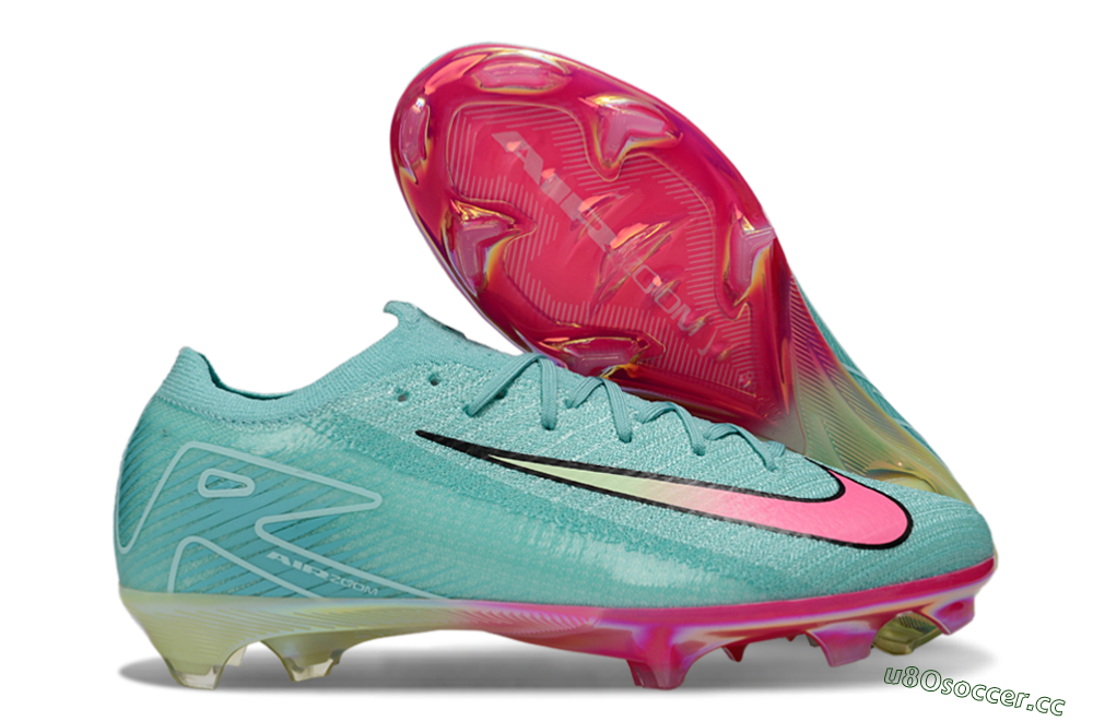 Unisex Nike Air Zoom Mercurial Vapor 16 Elite FG Firm Ground Low-Tops Football Boots - Jade/Pink/Yellow 2