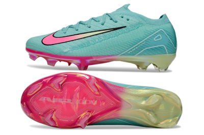 Unisex Nike Air Zoom Mercurial Vapor 16 Elite FG Firm Ground Low-Tops Football Boots - Jade/Pink/Yellow