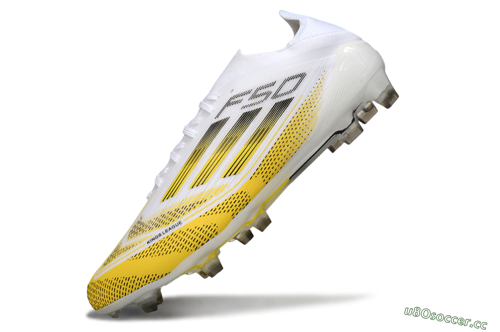 Men's Adidas F50 Elite FG Firm Ground Low-Tops Football Boots - White/Yellow/Black 5