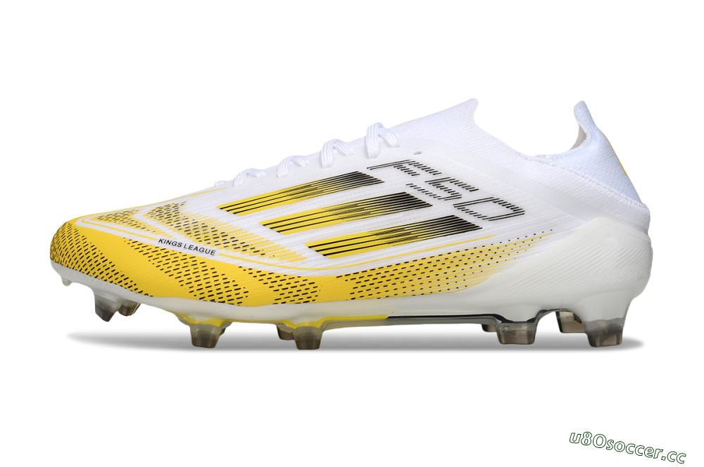Men's Adidas F50 Elite FG Firm Ground Low-Tops Football Boots - White/Yellow/Black 0