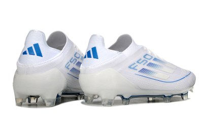 Men's Adidas F50 Elite FG Firm Ground Low-Tops Football Boots - White/Blue