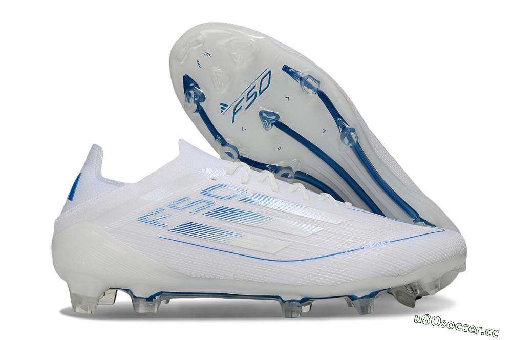 Men's Adidas F50 Elite FG Firm Ground Low-Tops Football Boots - White/Blue 2