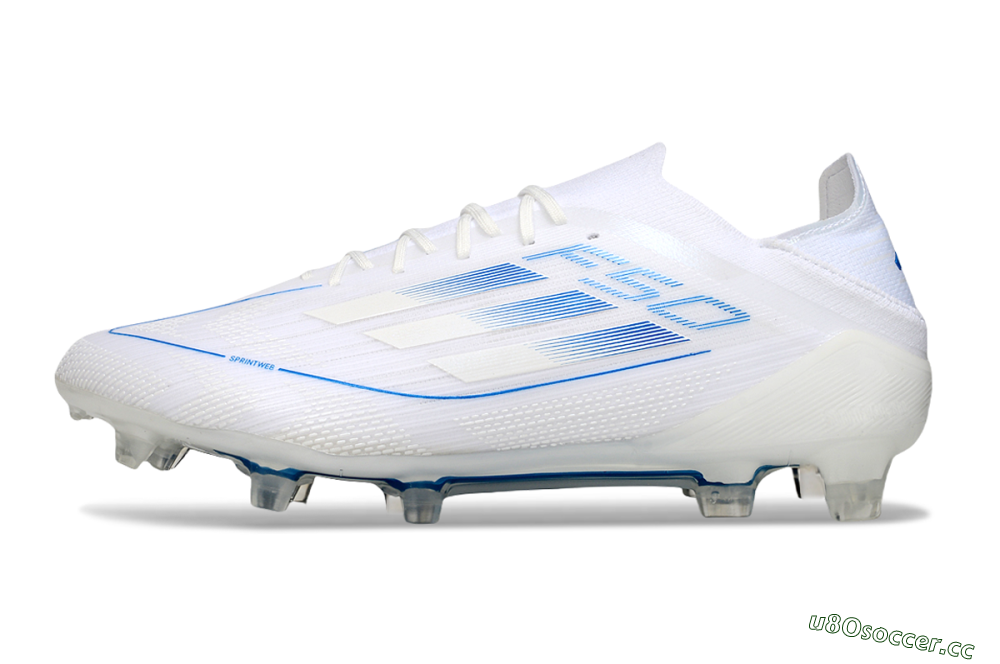 Men's Adidas F50 Elite FG Firm Ground Low-Tops Football Boots - White/Blue 0