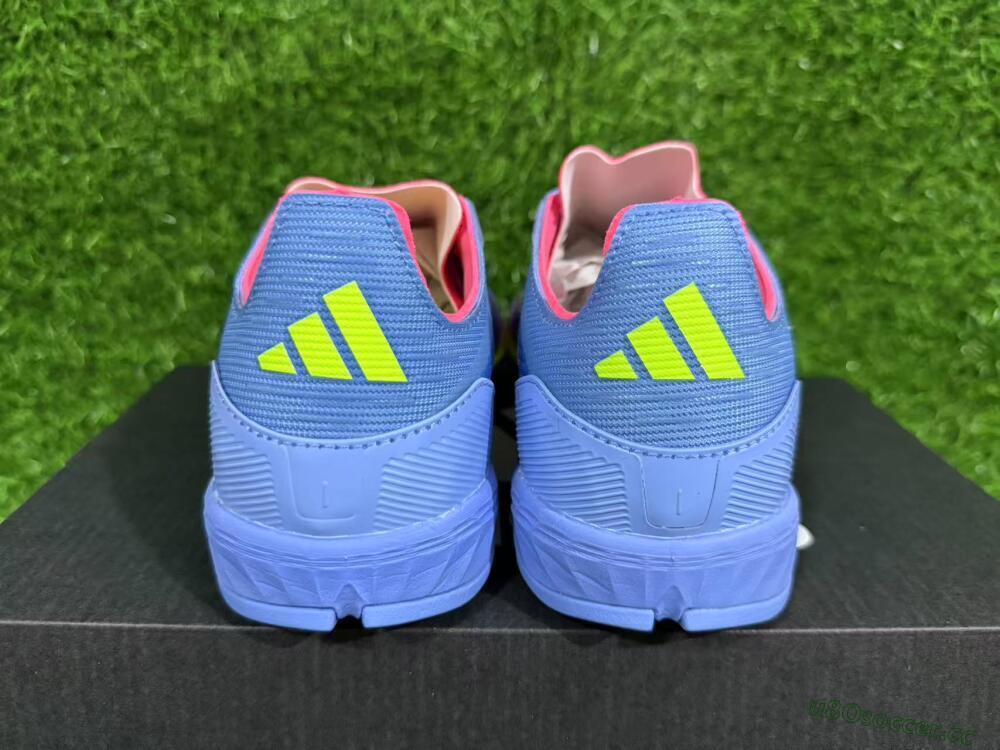 Unisex Adidas F50 Pro TF Artificial Turf Low-Tops Football Shoes - Blue/Yellow/Pink