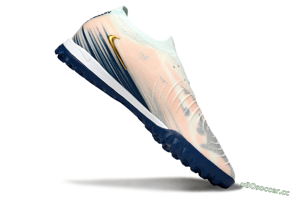 Men's Nike Phantom GX 2 Elite TF Artificial Turf Low-Tops Football Shoes - Pink/Blue/Gold 4