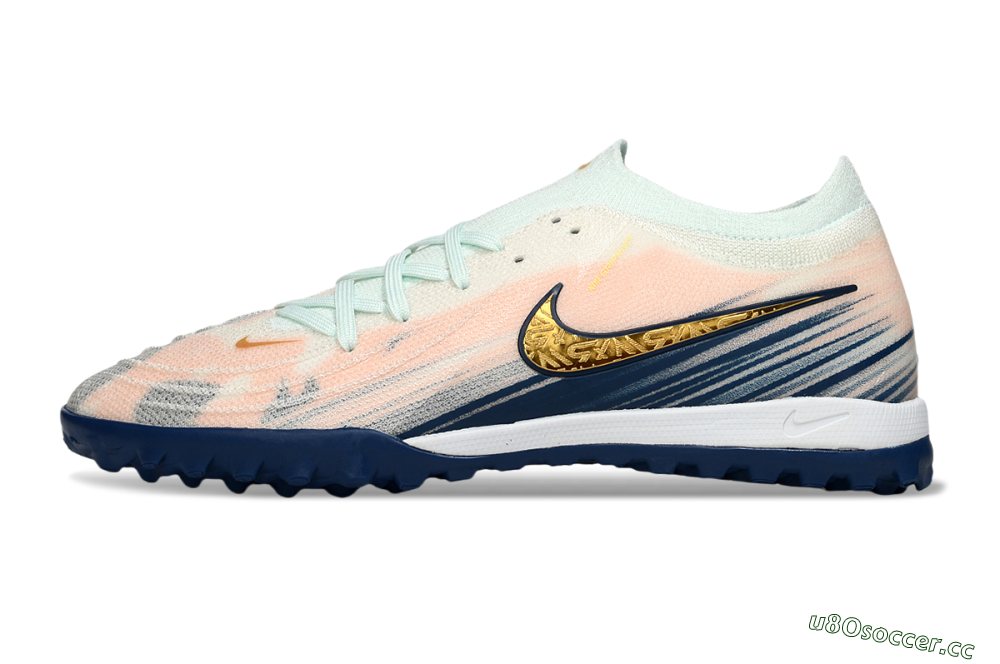 Men's Nike Phantom GX 2 Elite TF Artificial Turf Low-Tops Football Shoes - Pink/Blue/Gold 0