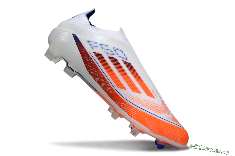 Men's Adidas F50 Elite Laceless FG Firm Ground Low-Tops Football Boots - White/Red/Blue 4