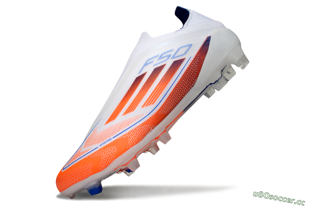 Men's Adidas F50 Elite Laceless FG Firm Ground Low-Tops Football Boots - White/Red/Blue 5