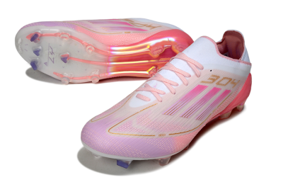 Men's Adidas F50 Elite 304 FG Firm Ground Low-Tops Football Boots - Pink/White/Gold