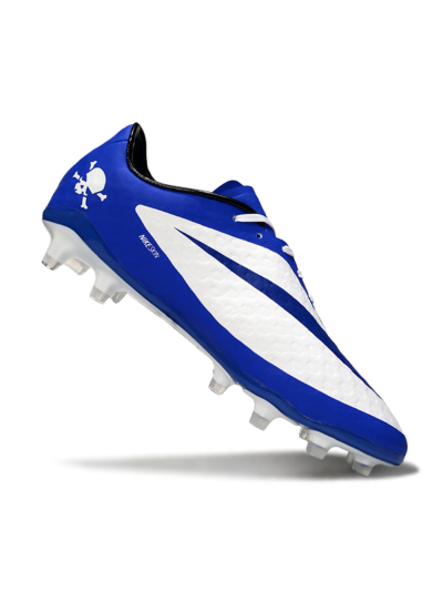 Men's Nike Hypervenom Phantom FG Firm Ground Low-Tops Football Boots - White/Blue