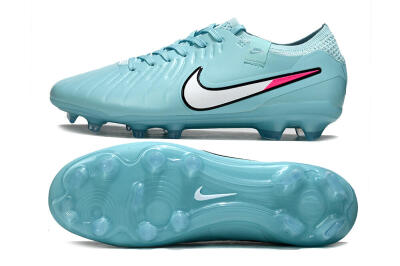 Unisex Nike Tiempo Legend 10 Elite FG Firm Ground Low-Tops Football Boots - Jade/White/Pink