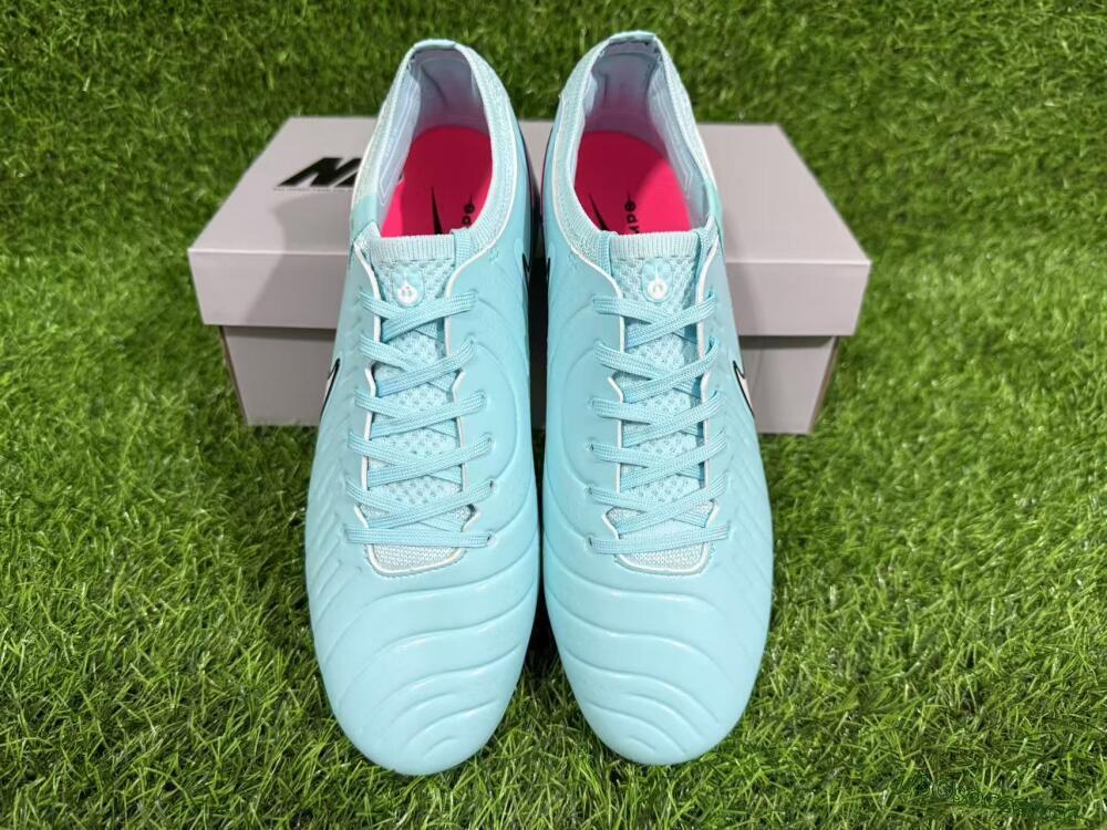 Unisex Nike Tiempo Legend 10 Elite FG Firm Ground Low-Tops Football Boots - Jade/White/Pink