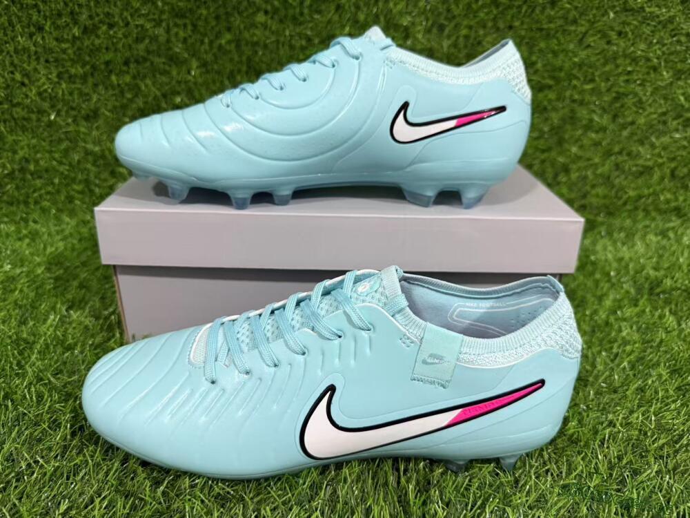 Unisex Nike Tiempo Legend 10 Elite FG Firm Ground Low-Tops Football Boots - Jade/White/Pink