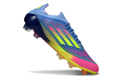 Men's Adidas F50 Elite FG Firm Ground Low-Tops Football Boots - Blue/Yellow/Pink