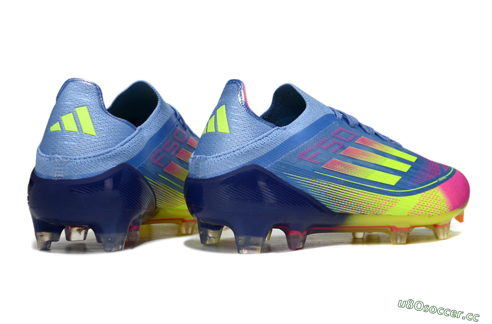 Men's Adidas F50 Elite FG Firm Ground Low-Tops Football Boots - Blue/Yellow/Pink 6