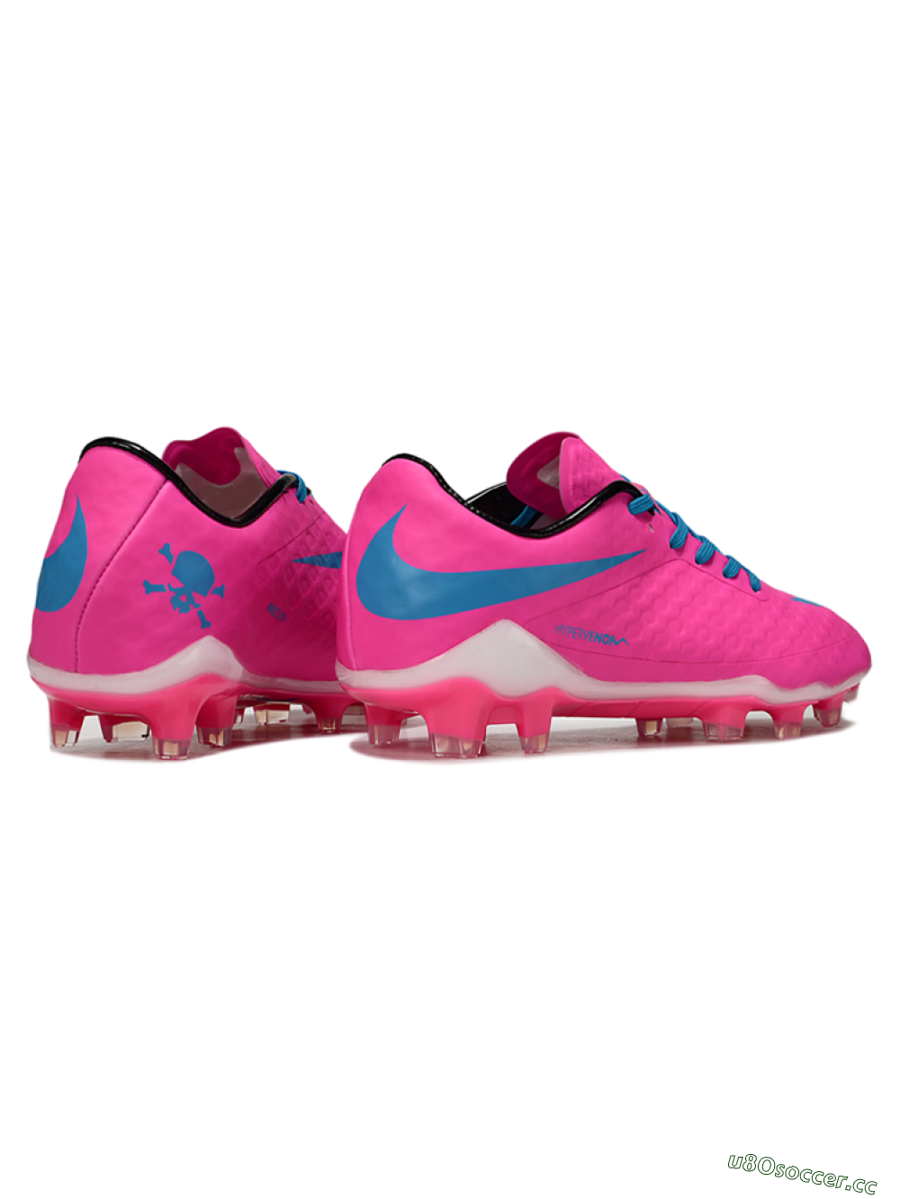 Men's Nike Hypervenom Phantom FG Firm Ground Low-Tops Football Boots - Pink/Blue/White 6