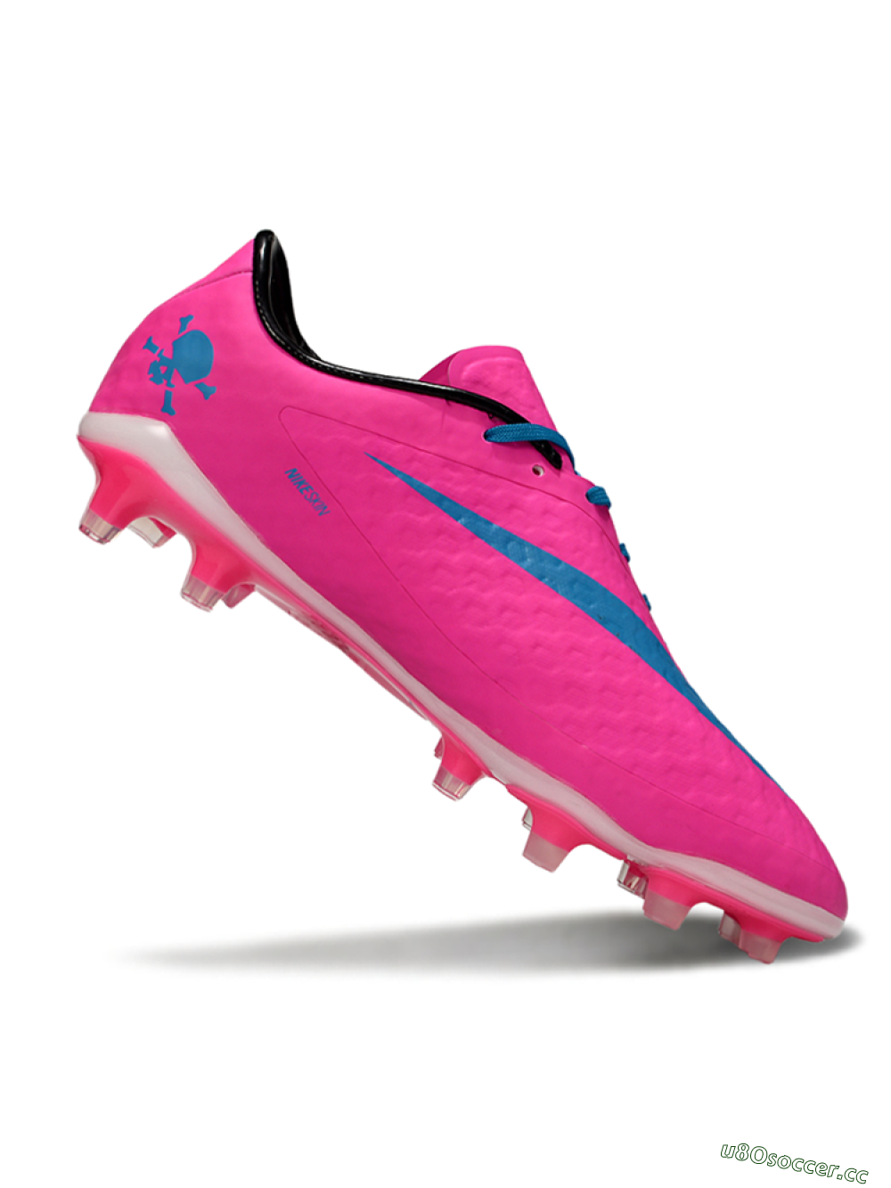 Men's Nike Hypervenom Phantom FG Firm Ground Low-Tops Football Boots - Pink/Blue/White 4