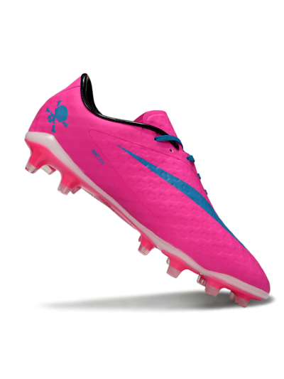 Men's Nike Hypervenom Phantom FG Firm Ground Low-Tops Football Boots - Pink/Blue/White
