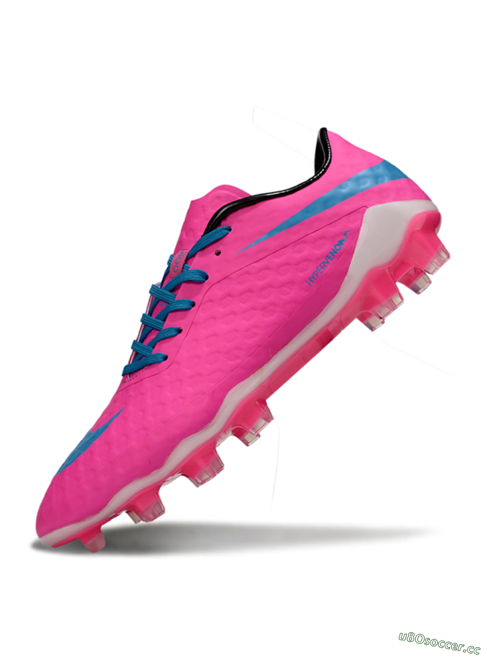Men's Nike Hypervenom Phantom FG Firm Ground Low-Tops Football Boots - Pink/Blue/White 5