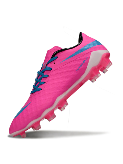 Men's Nike Hypervenom Phantom FG Firm Ground Low-Tops Football Boots - Pink/Blue/White