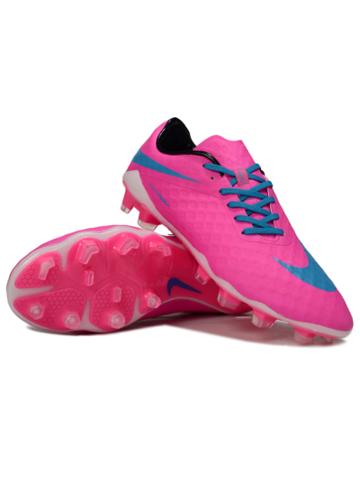 Men's Nike Hypervenom Phantom FG Firm Ground Low-Tops Football Boots - Pink/Blue/White