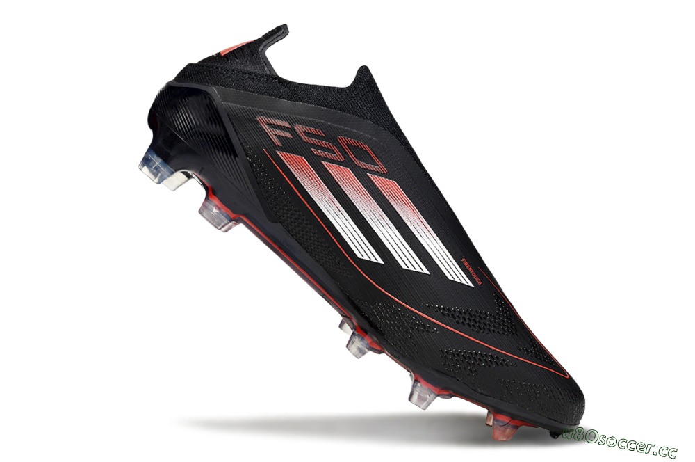 Men's Adidas F50 Elite Laceless FG Firm Ground Low-Tops Football Boots - Black/Silver/Red 4