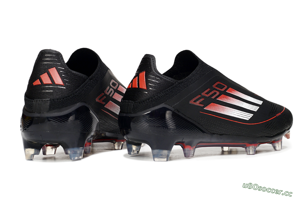 Men's Adidas F50 Elite Laceless FG Firm Ground Low-Tops Football Boots - Black/Silver/Red 6