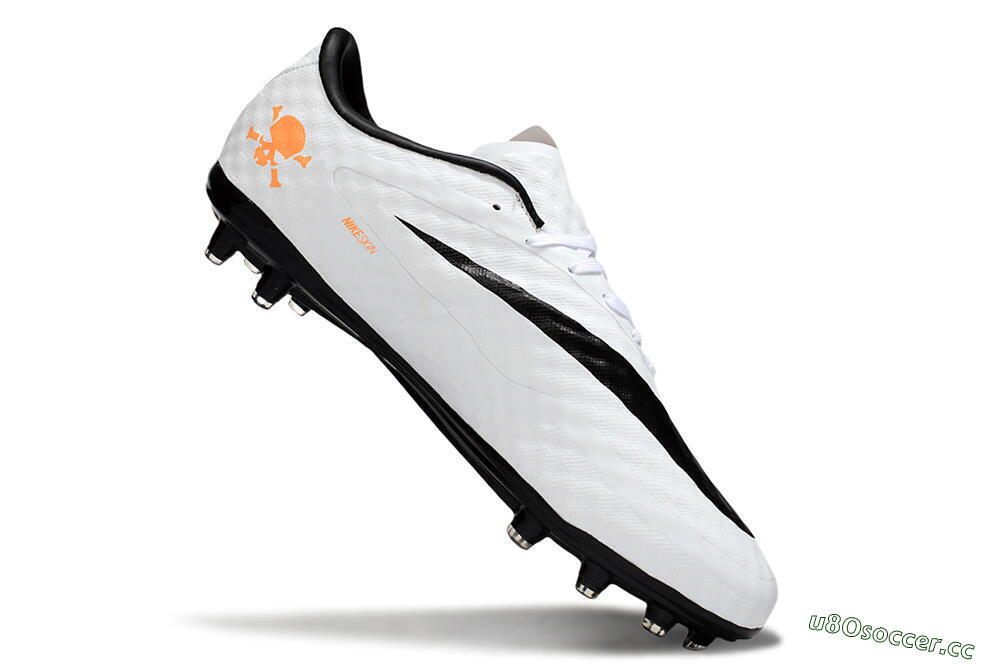 Men's Nike Hypervenom Phantom FG Firm Ground Low-Tops Football Boots - White/Black/Orange 4