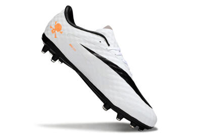 Men's Nike Hypervenom Phantom FG Firm Ground Low-Tops Football Boots - White/Black/Orange