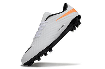Men's Nike Hypervenom Phantom FG Firm Ground Low-Tops Football Boots - White/Black/Orange