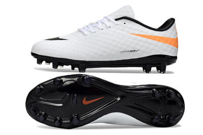 Men's Nike Hypervenom Phantom FG Firm Ground Low-Tops Football Boots - White/Black/Orange