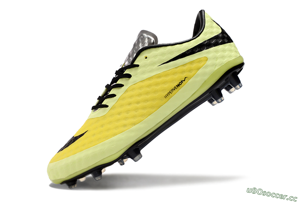 Men's Nike Hypervenom Phantom FG Firm Ground Low-Tops Football Boots - Yellow/Black/Silver 5