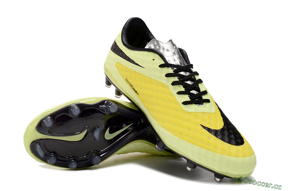 Men's Nike Hypervenom Phantom FG Firm Ground Low-Tops Football Boots - Yellow/Black/Silver 3