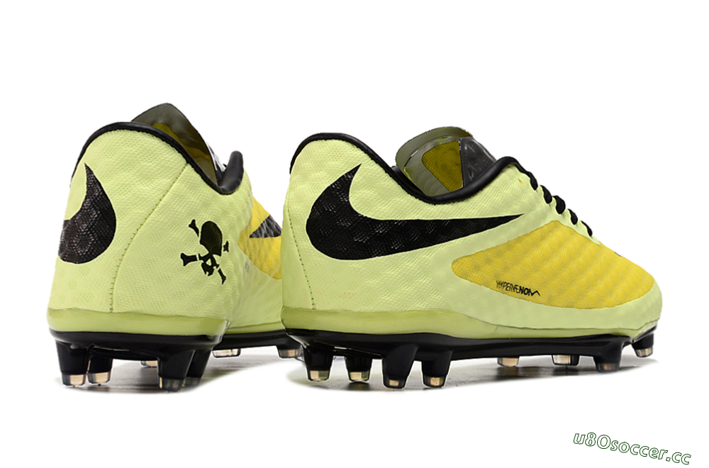 Men's Nike Hypervenom Phantom FG Firm Ground Low-Tops Football Boots - Yellow/Black/Silver 6