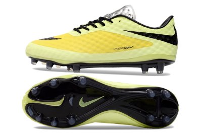 Men's Nike Hypervenom Phantom FG Firm Ground Low-Tops Football Boots - Yellow/Black/Silver