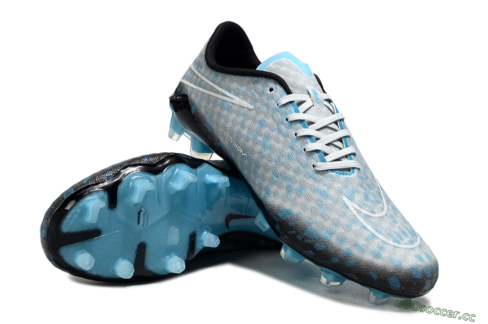 Unisex Nike Hypervenom Phantom FG Firm Ground Low-Tops Football Boots - Grey/White/Blue 3