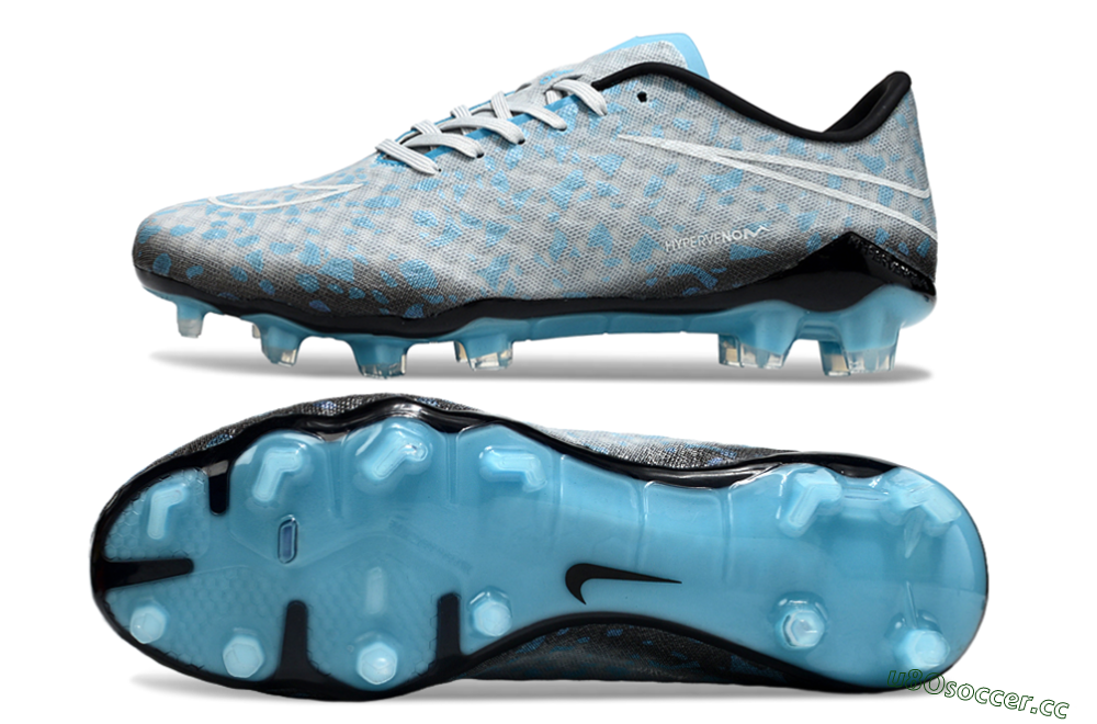 Unisex Nike Hypervenom Phantom FG Firm Ground Low-Tops Football Boots - Grey/White/Blue 1