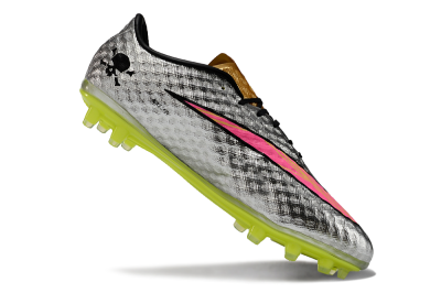 Men's Nike Hypervenom Phantom FG Firm Ground Low-Tops Football Boots - Silver/Pink/Yellow