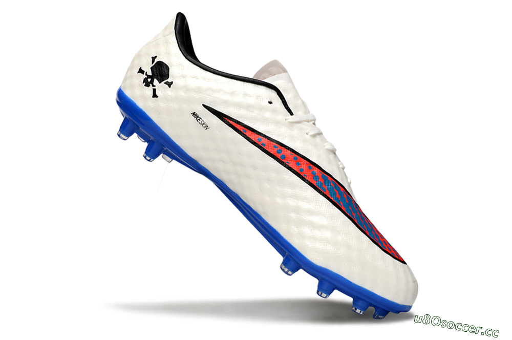 Men's Nike Hypervenom Phantom FG Firm Ground Low-Tops Football Boots - White/Red/Blue 4