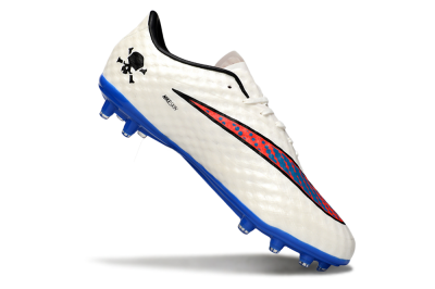 Men's Nike Hypervenom Phantom FG Firm Ground Low-Tops Football Boots - White/Red/Blue