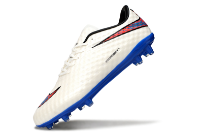 Men's Nike Hypervenom Phantom FG Firm Ground Low-Tops Football Boots - White/Red/Blue