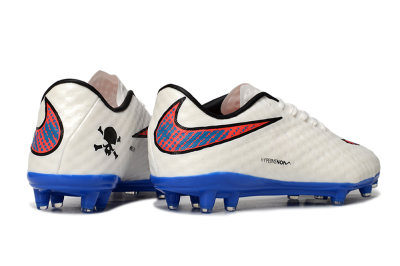 Men's Nike Hypervenom Phantom FG Firm Ground Low-Tops Football Boots - White/Red/Blue