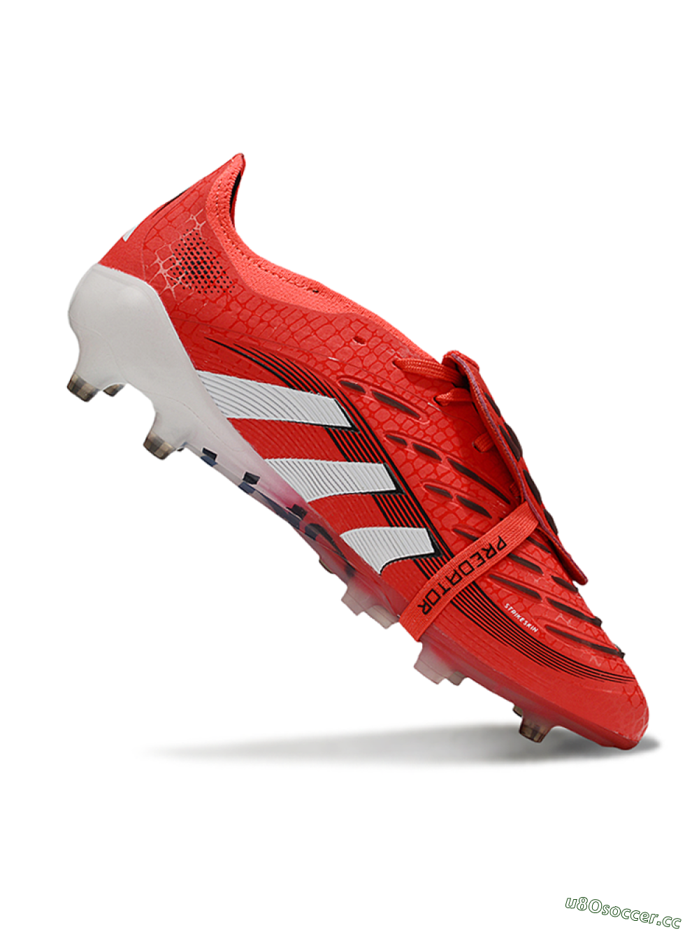 Unisex Adidas Predator 25 Elite Foldover Tongue AG Artificial Grass Low-Tops Football Boots - Red/White/Black 4