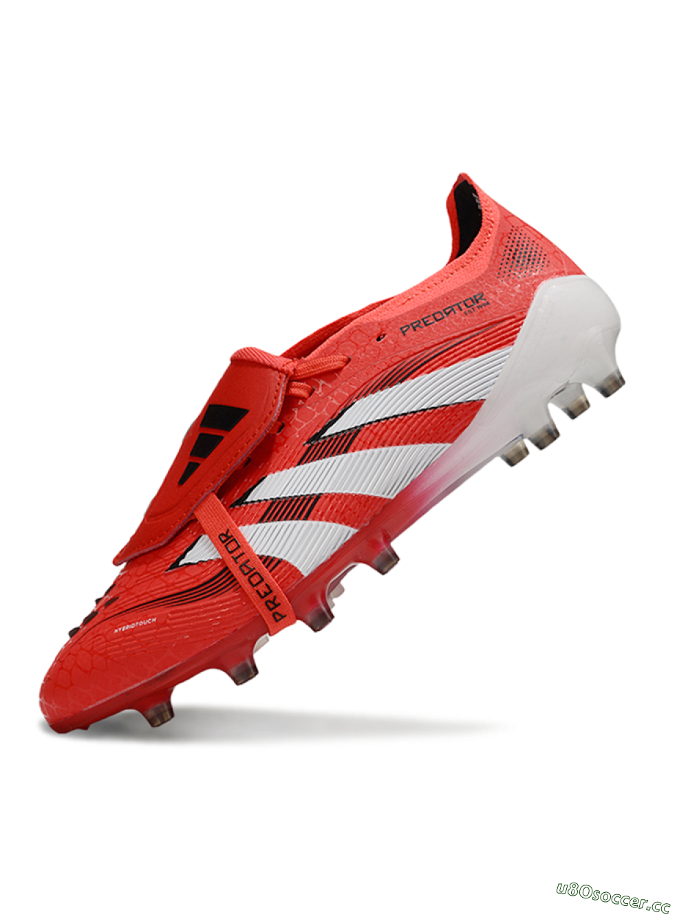 Unisex Adidas Predator 25 Elite Foldover Tongue AG Artificial Grass Low-Tops Football Boots - Red/White/Black 5
