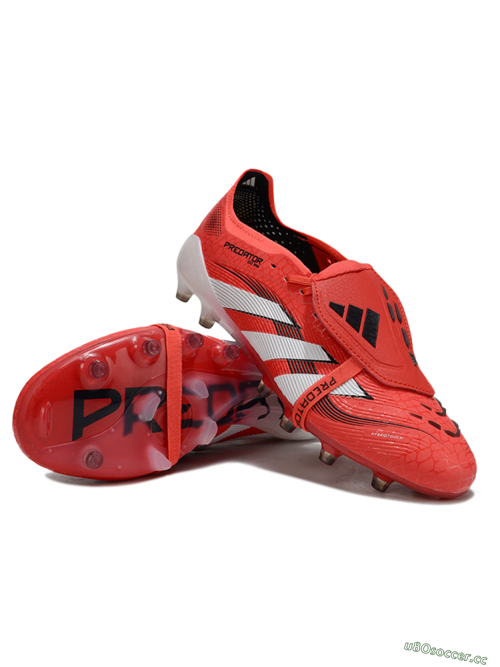 Unisex Adidas Predator 25 Elite Foldover Tongue AG Artificial Grass Low-Tops Football Boots - Red/White/Black 3