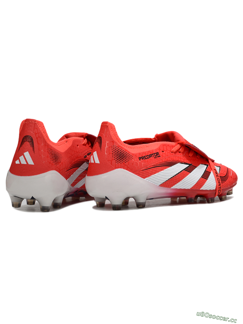 Unisex Adidas Predator 25 Elite Foldover Tongue AG Artificial Grass Low-Tops Football Boots - Red/White/Black 6