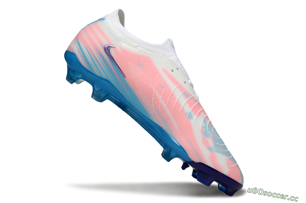 Men's Nike Phantom GX 2 Elite FG Firm Ground Low-Tops Football Boots - White/Pink/Blue 4