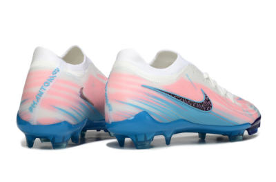 Men's Nike Phantom GX 2 Elite FG Firm Ground Low-Tops Football Boots - White/Pink/Blue